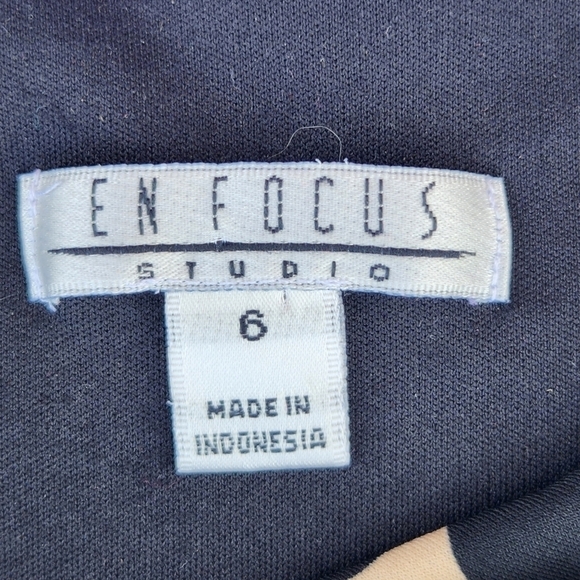 Enfocus Studio Sleeveless Black and Tan Dress size 6 - Picture 3 of 10